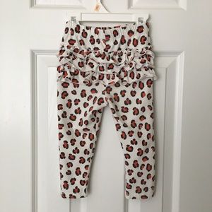Cat and Jack Leopard Print Ruffle Bum Leggings, 18 months size